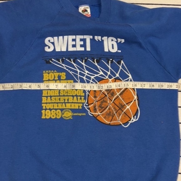 80s Vintage USA Made Kentucky High School Sweet 16 Basketball Raglan Sweatshirt - Picture 12 of 12